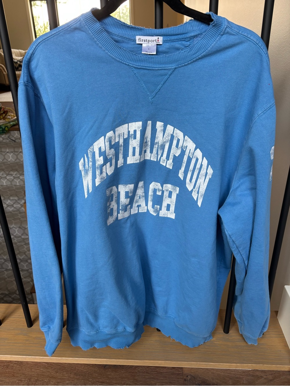 Firstport Company Westhampton Beach Crewneck Distressed Sweatshirt
